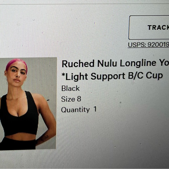 Lululemon Ruched Nulu Longline Yoga Bra Size 8 BLACK Worn 1x - Picture 9 of 9